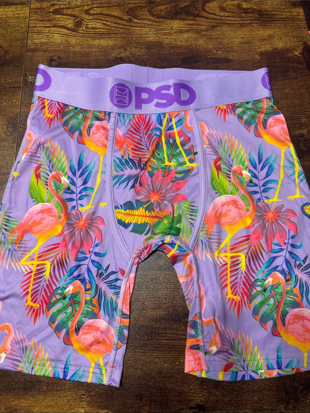 PSD  Purple Flamingo Tropical Performance Boxer Briefs